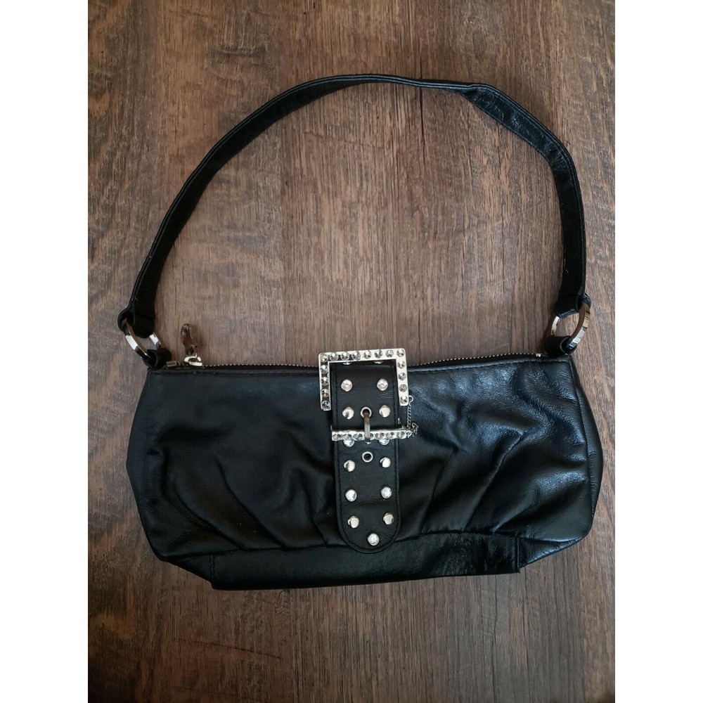 Wilsons Leather Small Motorcycle Studded Clutch Purse